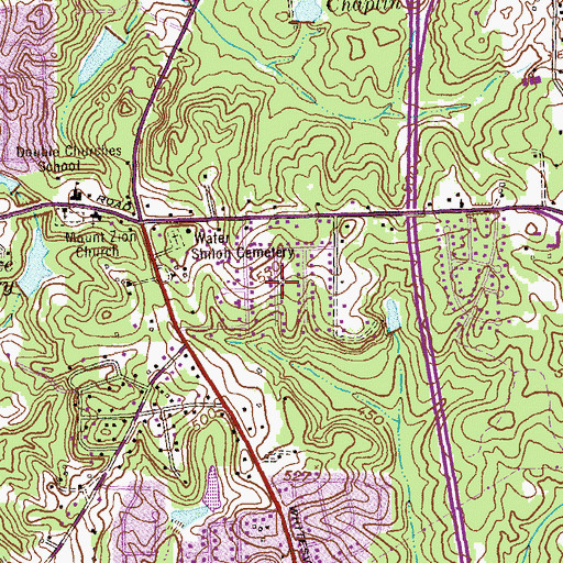 Topographic Map of Lokey Estates, GA
