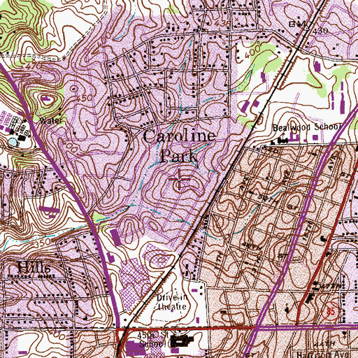 Topographic Map of Maridale Estates, GA