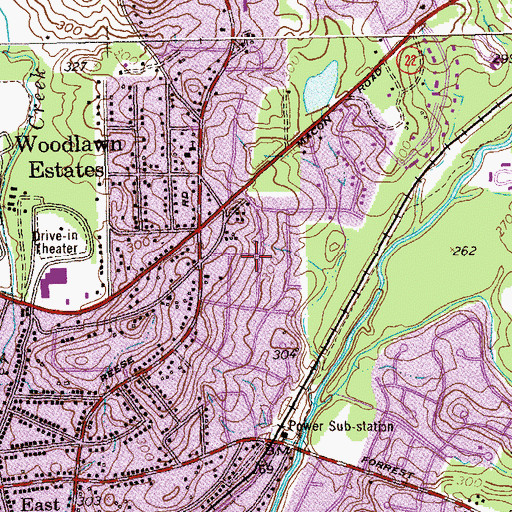 Topographic Map of Meadow Wood Park, GA