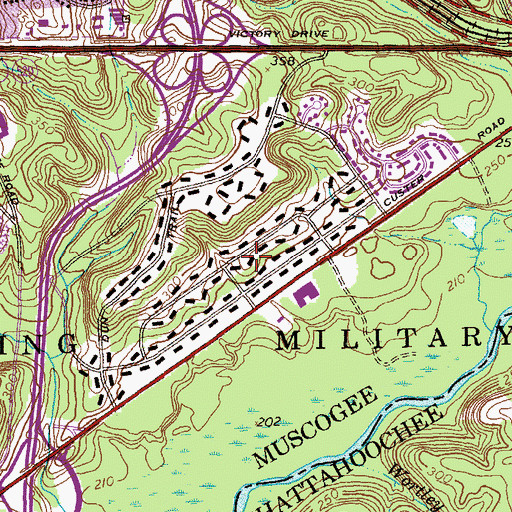 Topographic Map of McGraw Manor, GA