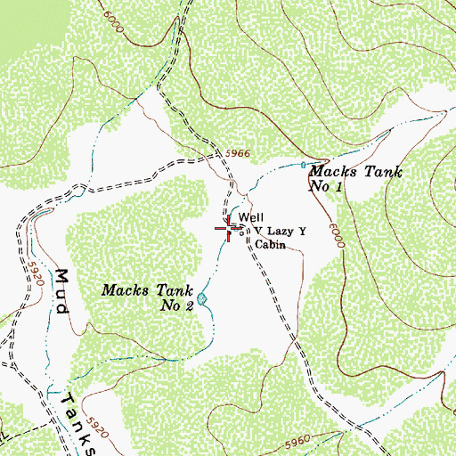 Topographic Map of V Lazy Y Cabin, AZ