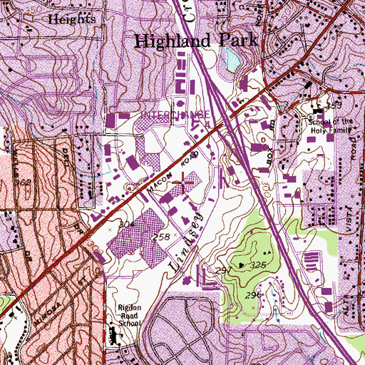 Topographic Map of Midtown Shopping Center, GA