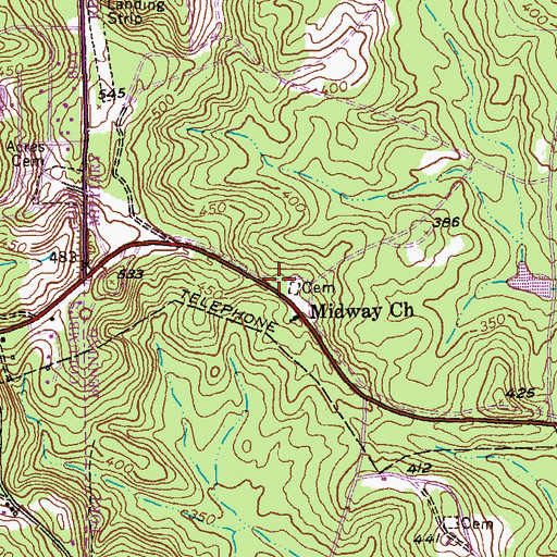 Topographic Map of Midway School (historical), GA