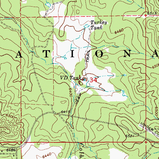 Topographic Map of VD Tank, AZ