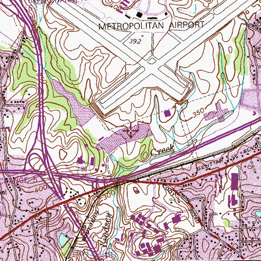 Topographic Map of Peachtree Mall Shopping Center, GA
