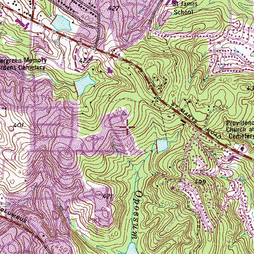 Topographic Map of Quail Creek, GA
