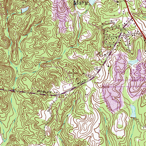 Topographic Map of Ranch Forest, GA