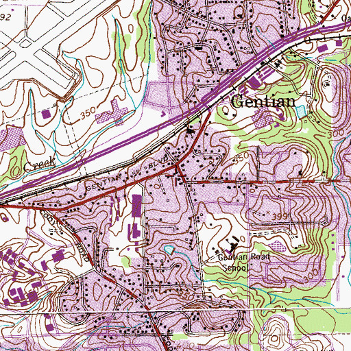 Topographic Map of Reece Crossing Shopping Center, GA