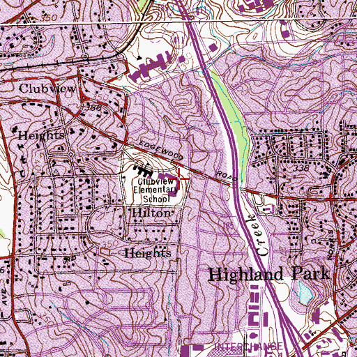 Topographic Map of Richards Junior High School, GA