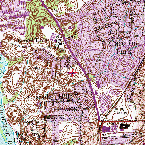 Topographic Map of River Road Elementary School, GA