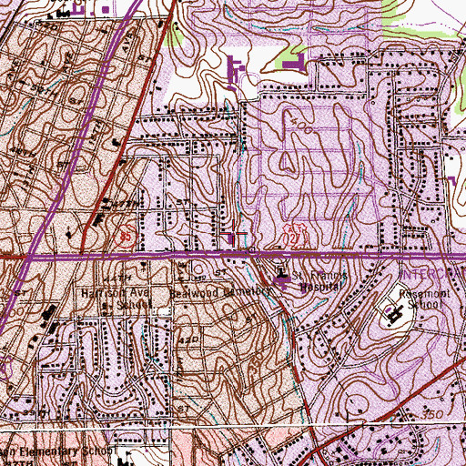 Topographic Map of Saint Francis Shopping Center, GA