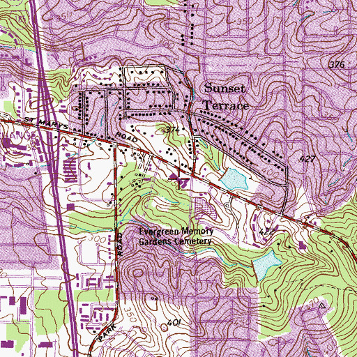Topographic Map of Saint Marys Elementary School, GA
