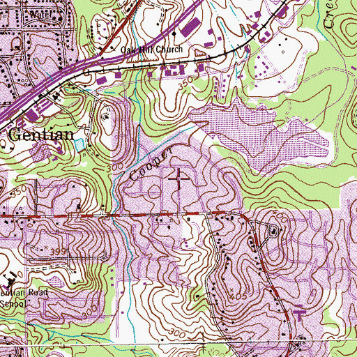 Topographic Map of Northgate, GA