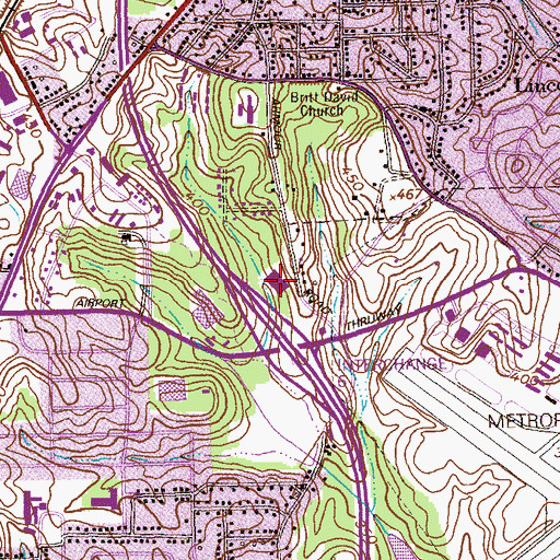Topographic Map of Simon Plaza Shopping Center, GA