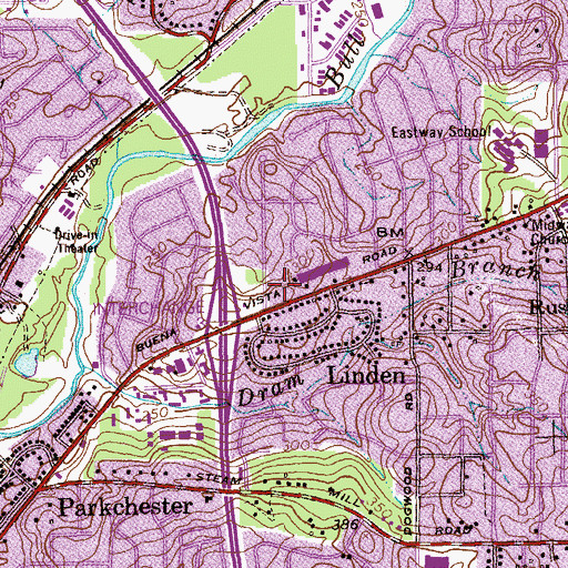 Topographic Map of Starmount Plaza Shopping Center, GA