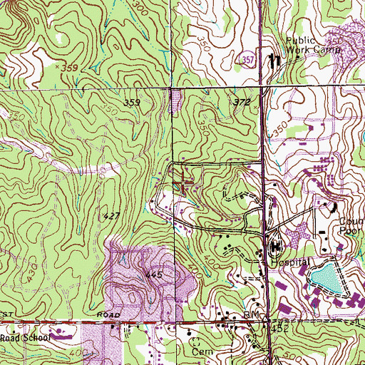 Topographic Map of Sun Hill, GA