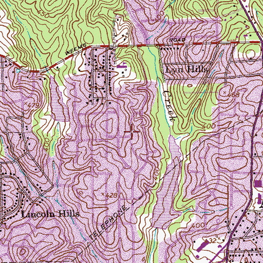 Topographic Map of Sunshine Acres, GA