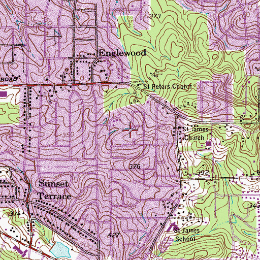 Topographic Map of Taylors Woods, GA