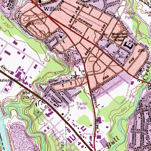 Topographic Map of Thirtieth Avenue Elementary School, GA