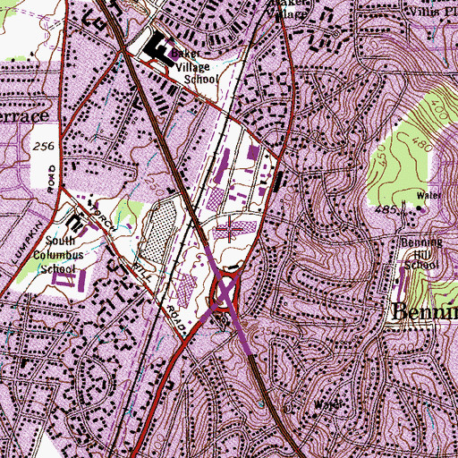 Topographic Map of Traffic Circle Plaza Shopping Center, GA