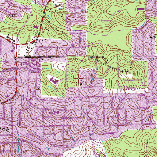 Topographic Map of Wesley Heights, GA