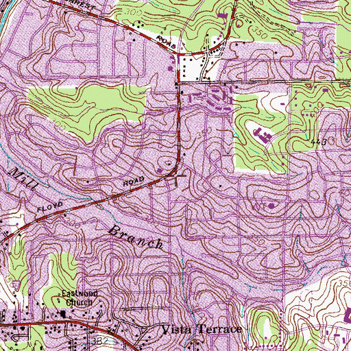 Topographic Map of Wesley Shopping Center, GA