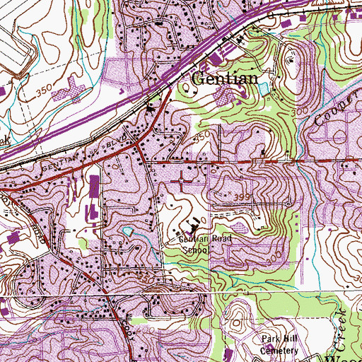 Topographic Map of Westgate, GA