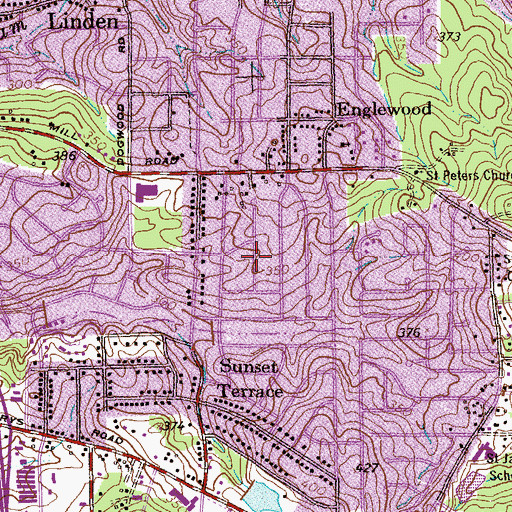 Topographic Map of Wickham Heights, GA
