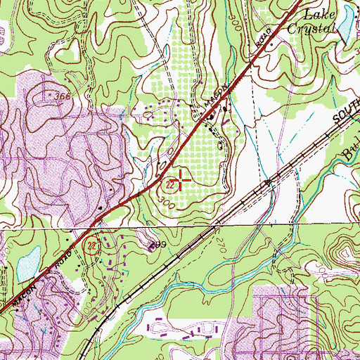 Topographic Map of Willow Bend, GA