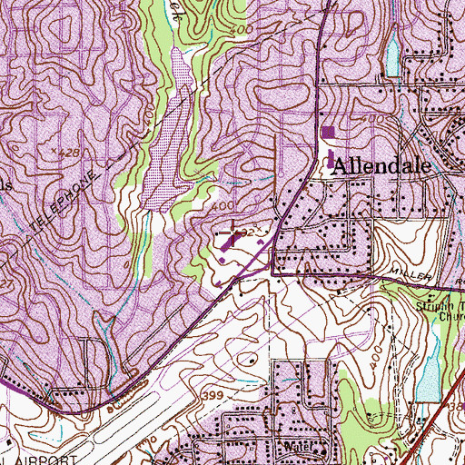 Topographic Map of Windsor Park Shopping Center, GA
