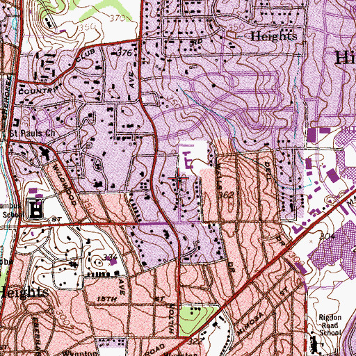 Topographic Map of Wynnton Grove, GA