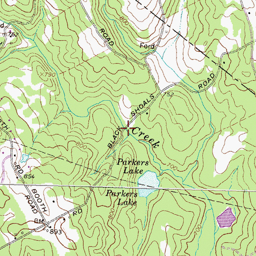 Topographic Map of Black Shoals, GA