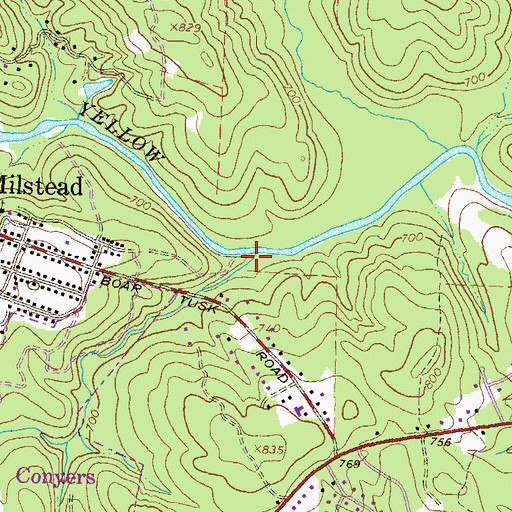 Topographic Map of Boar Tusk Branch, GA