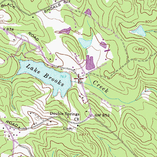 Topographic Map of Cedar Grove Church (historical), GA
