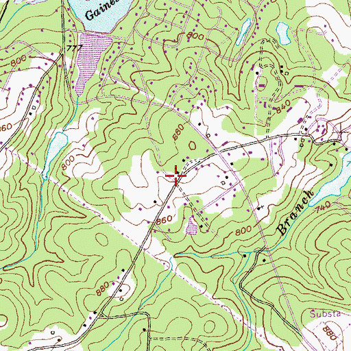 Topographic Map of Crawford Church, GA