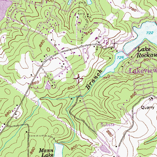 Topographic Map of Crawfordville School (historical), GA