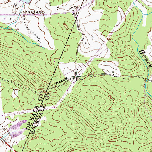 Topographic Map of Elijah Mill (historical), GA