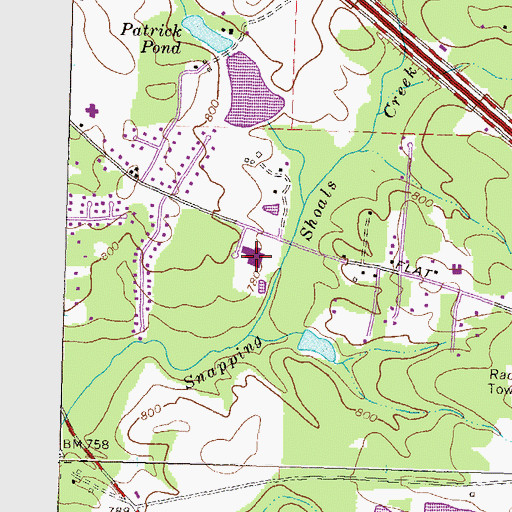 Topographic Map of Flat Shoals Elementary School, GA