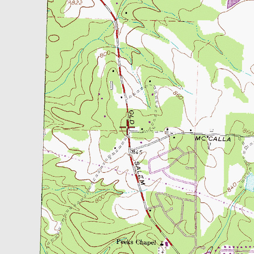 Topographic Map of Fountain Hill (historical), GA