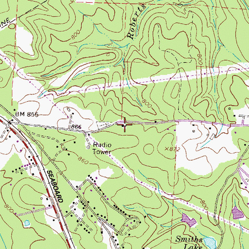 Topographic Map of Gethsemane Baptist Church, GA