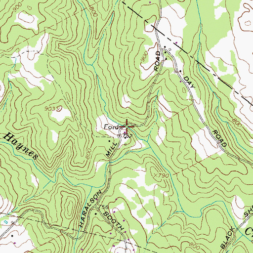 Topographic Map of Haralson Mill (historical), GA