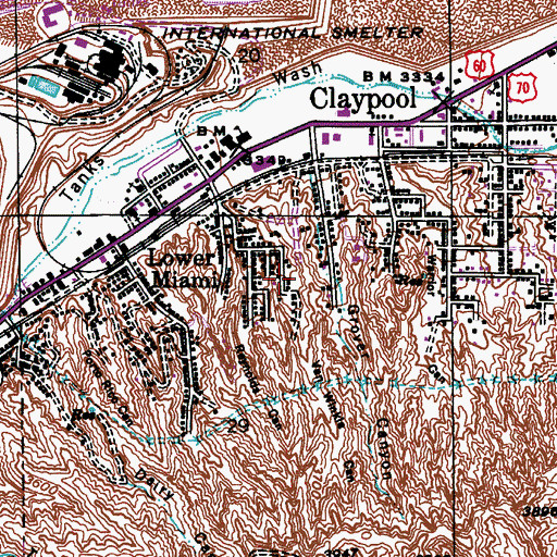 Topographic Map of Van Winkle Canyon, AZ