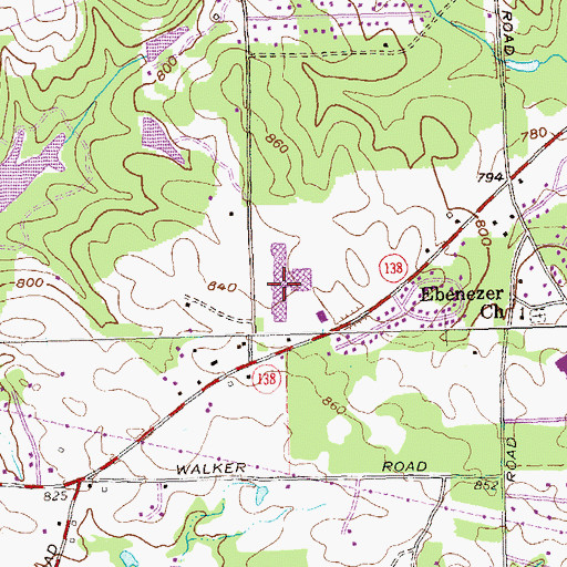 Topographic Map of Heritage High School, GA
