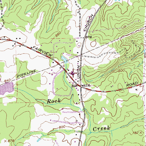 Topographic Map of High View Church, GA