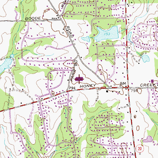 Topographic Map of Honey Creek Elementary School, GA