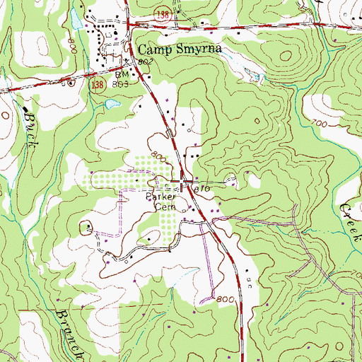 Topographic Map of Hopewell Church (historical), GA