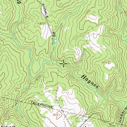 Topographic Map of Indian Shoals, GA