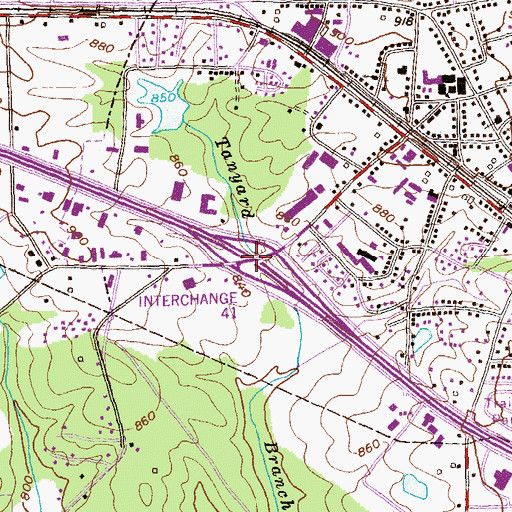 Topographic Map of Interchange 41, GA