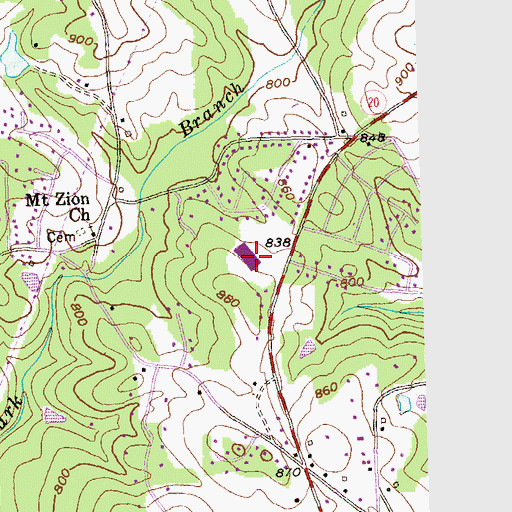 Topographic Map of J H House Elementary School, GA