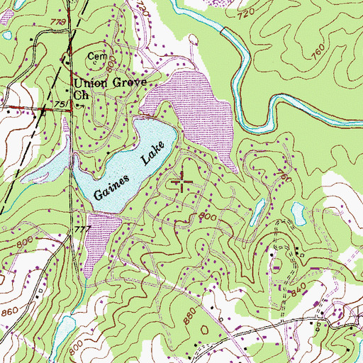 Topographic Map of Lake Capri, GA